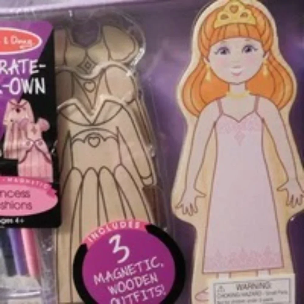 Melissa & Doug Decorate Your Own Wooden Magnetic Princess Crafts Set